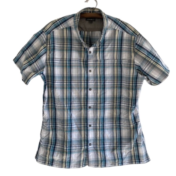 Eddie Bauer Other - Mens Eddie Bauer Button Down Short Sleeve Plaid Shirt size XL